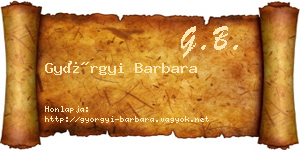Györgyi Barbara névjegykártya