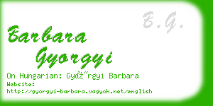 barbara gyorgyi business card